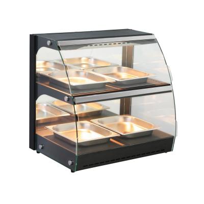 Vitrína ohřívací nastavitelná – křemíková, HENDI, 2 patra, 230V/560W, 650x485x(H)630mm | 233962